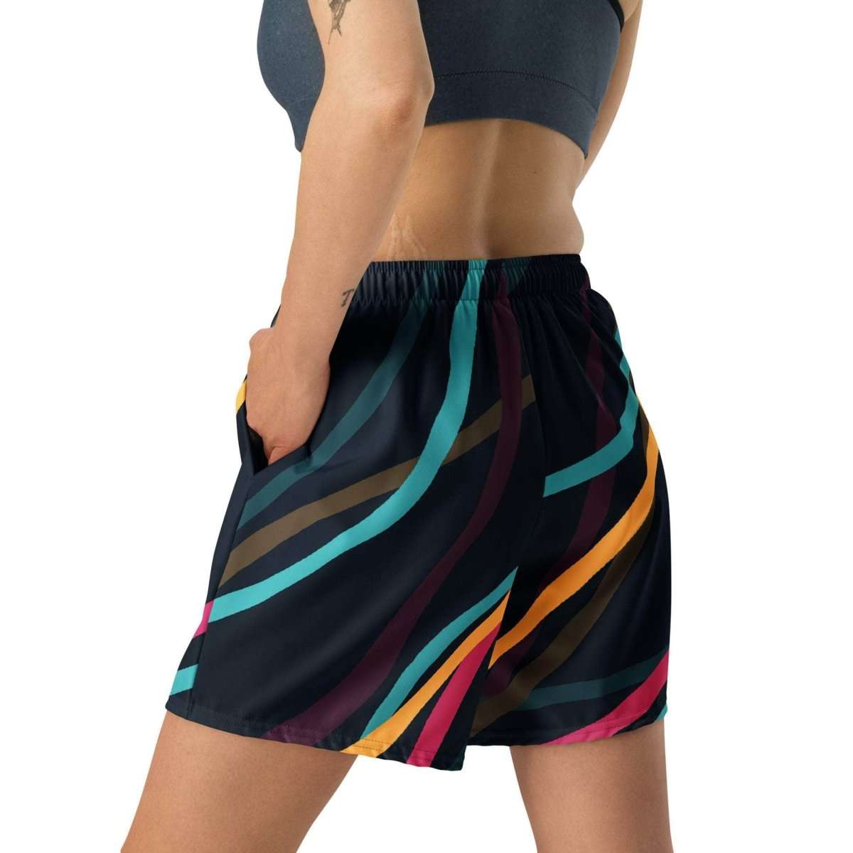 Neon Currents Long Shorts - unik.fashion