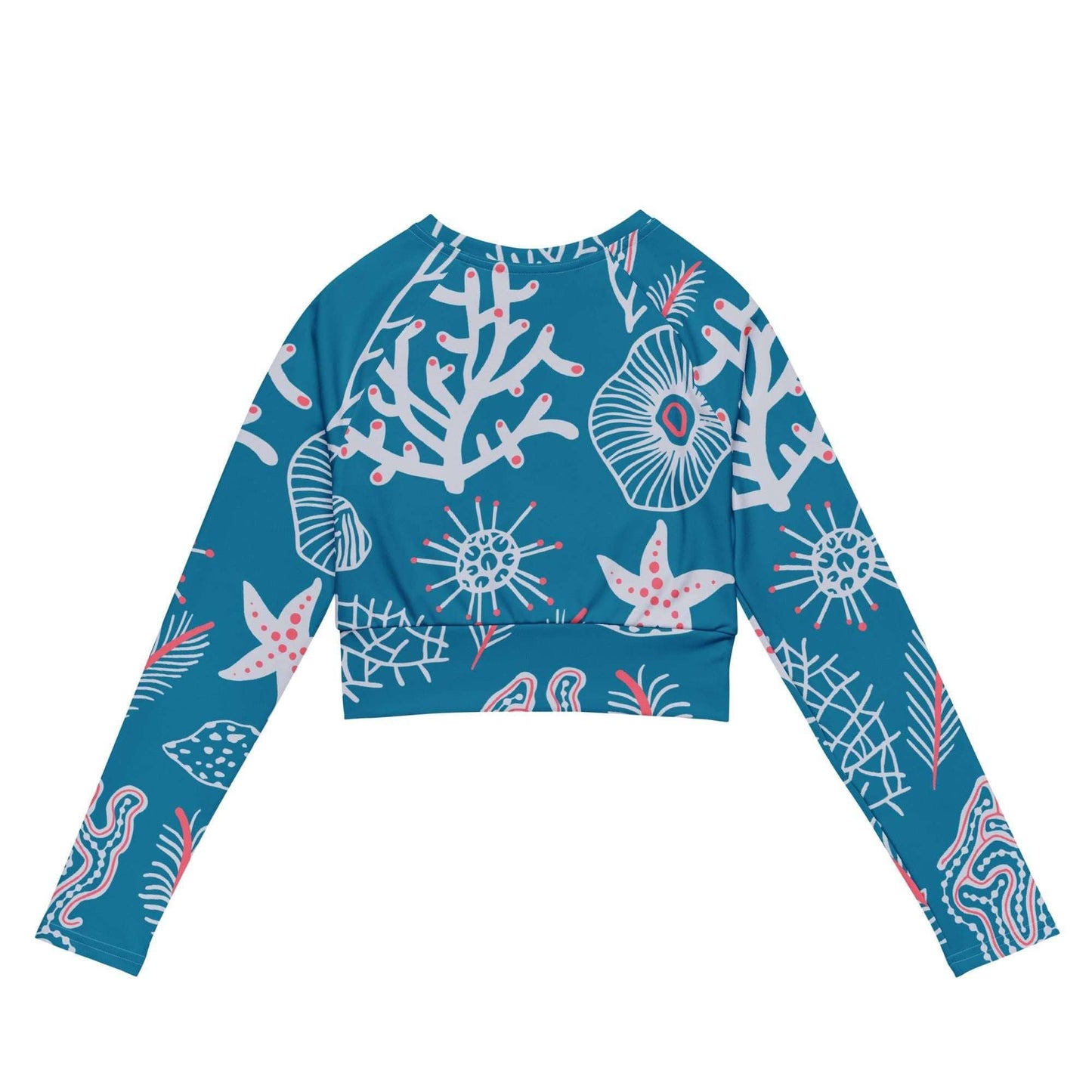 unik.fashion eco-friendly fashion top with long sleeves and blue ocean-inspired pattern