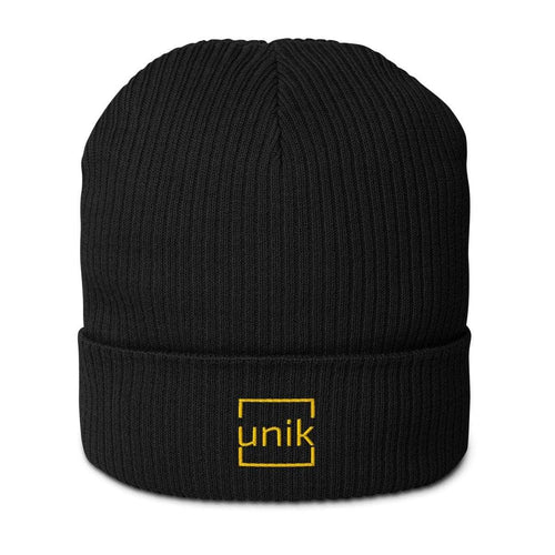 unik.fashion Black Clean ribbed beanie