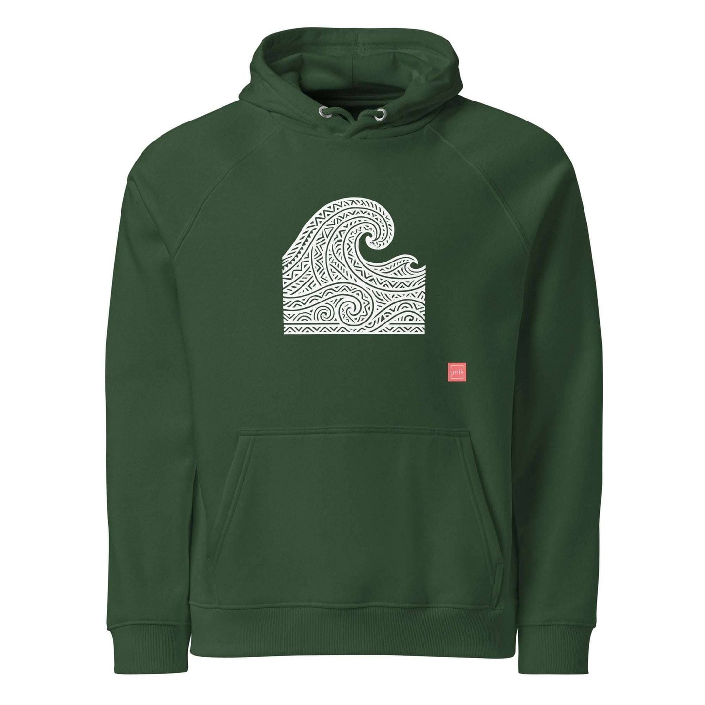 unik.fashion Bottle green / XS Waves hoodie