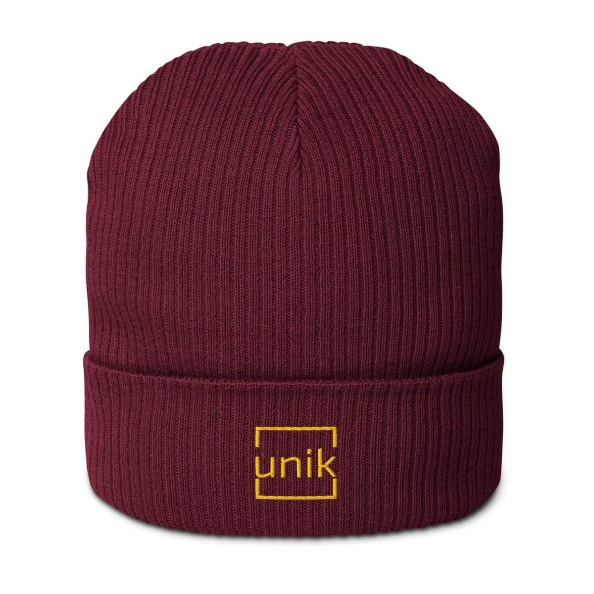unik.fashion Burgundy Clean ribbed beanie