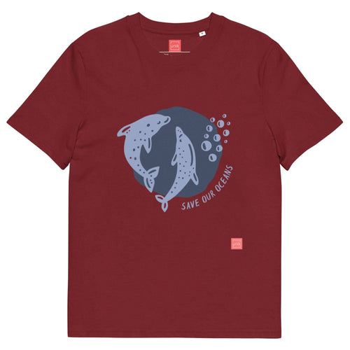 unik.fashion Burgundy / S Dolphin t-shirt