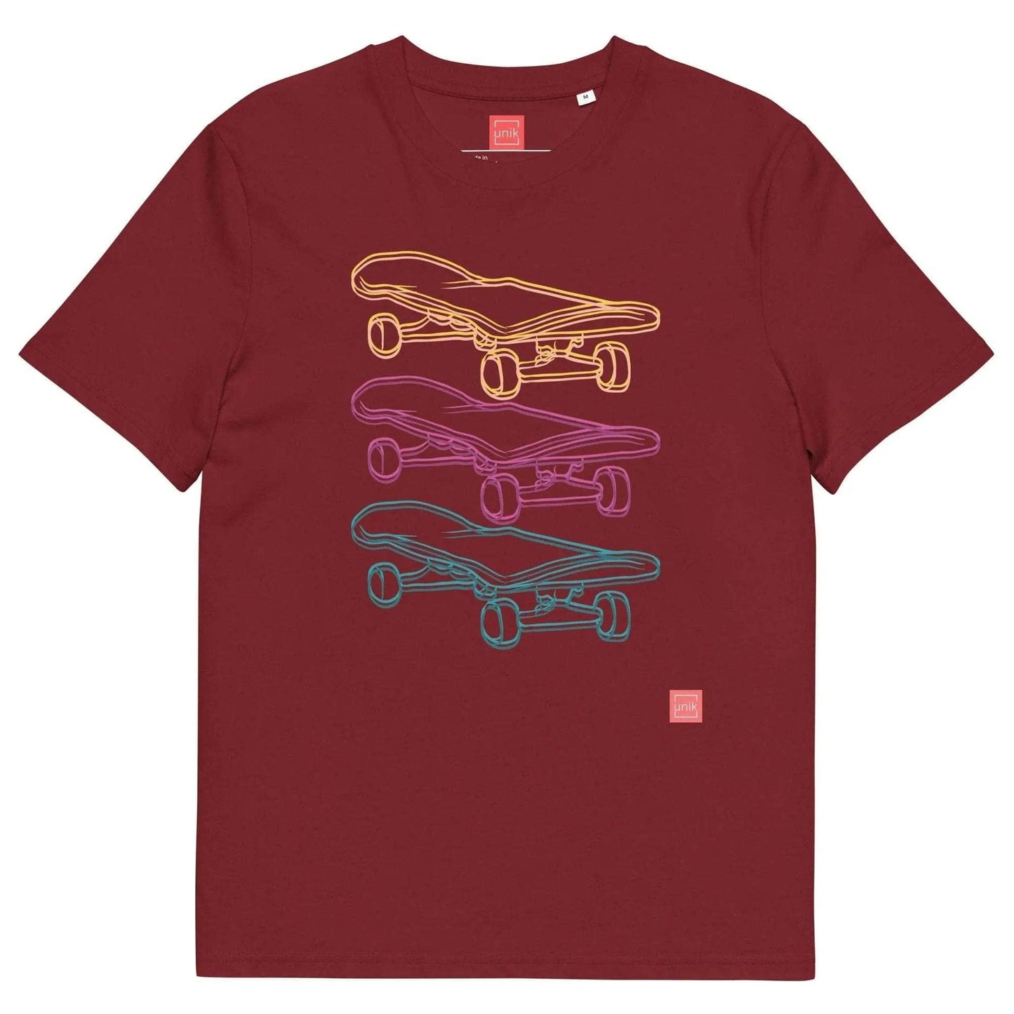 unik.fashion Burgundy / S Skate t-shirt