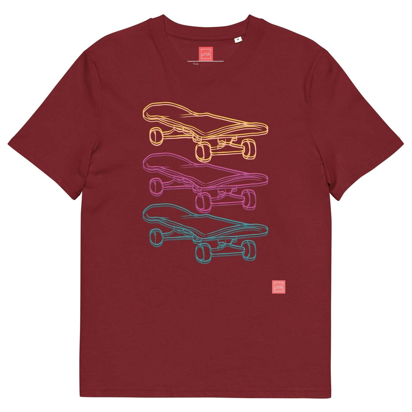 unik.fashion Burgundy / S Skate t-shirt