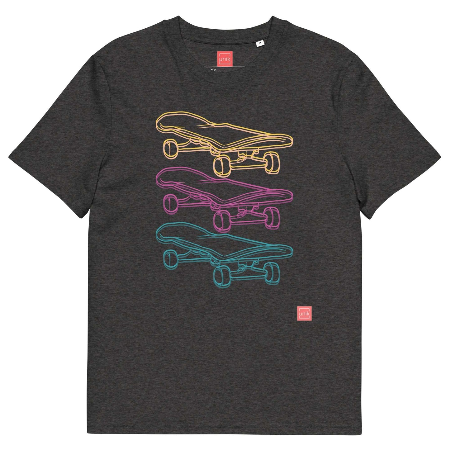unik.fashion Dark Heather Grey / S Skate t-shirt