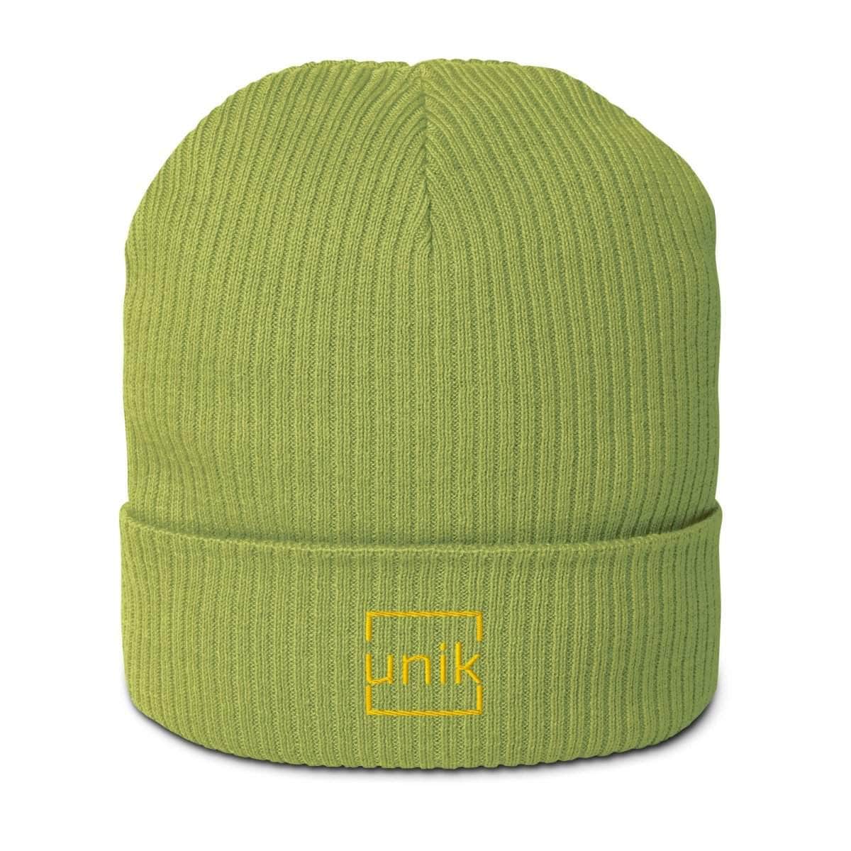 unik.fashion Leaf Green Clean ribbed beanie