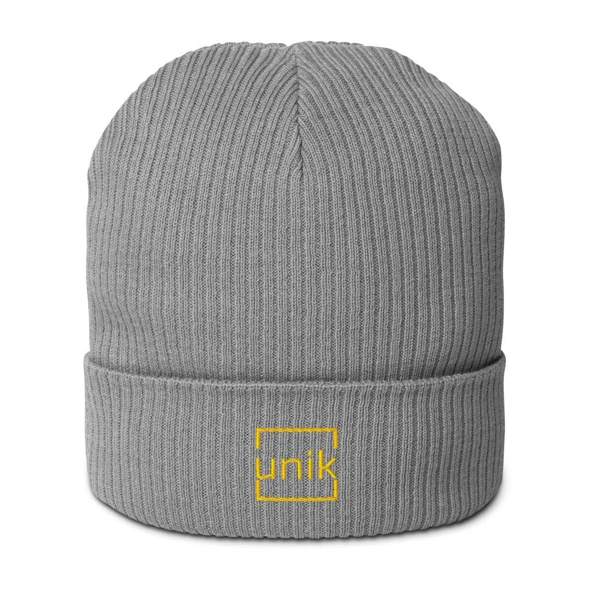 unik.fashion Light Grey Clean ribbed beanie