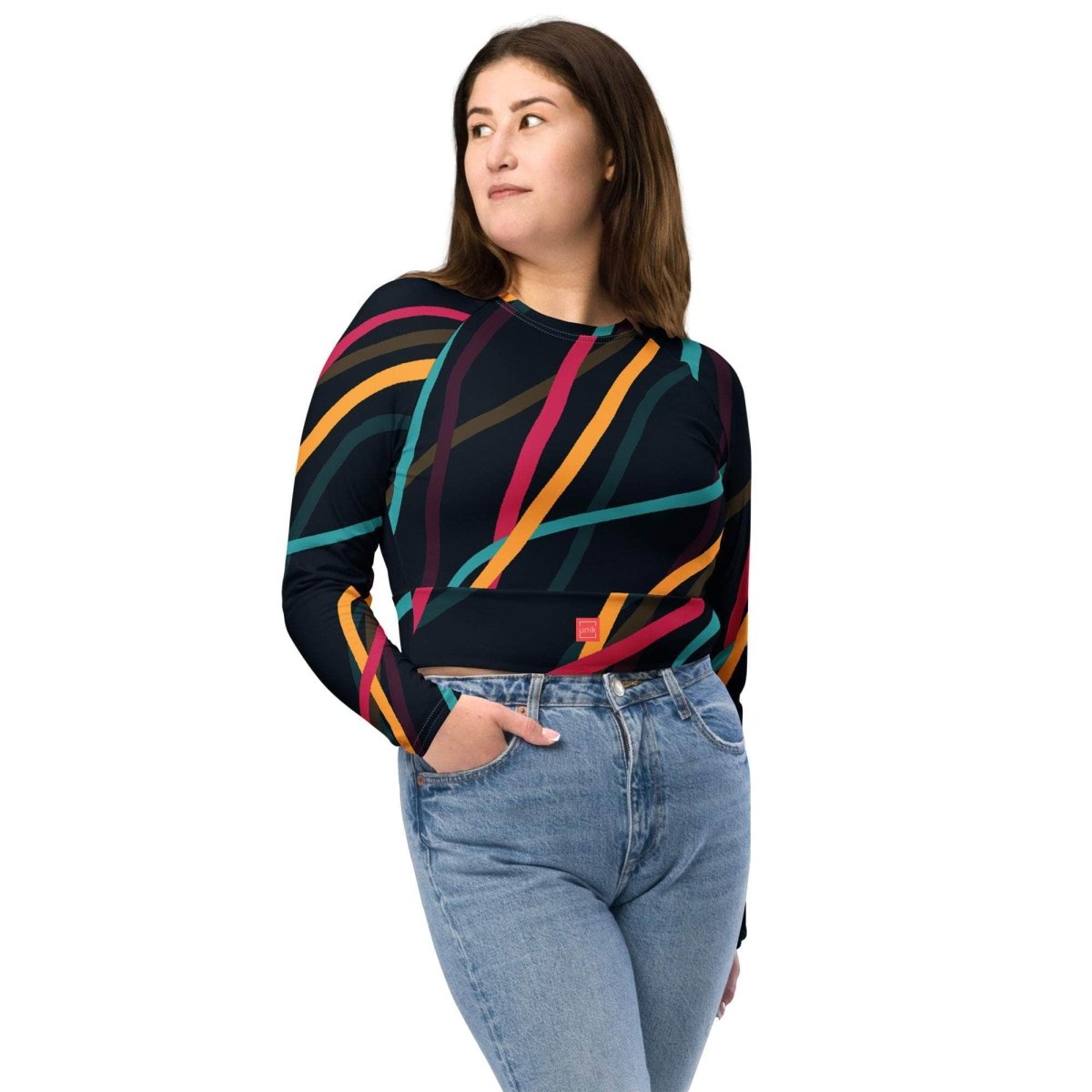 unik.fashion Neon Currents crop top