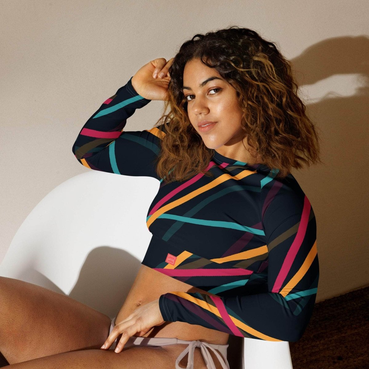 unik.fashion Neon Currents crop top