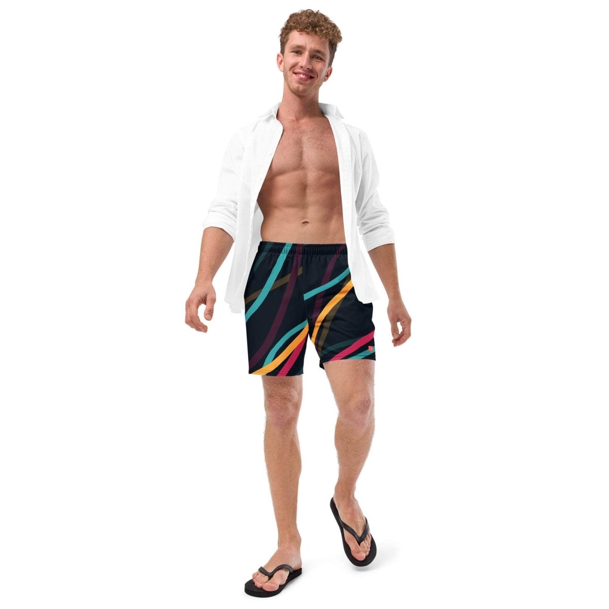 unik.fashion Neon Currents Swim Trunks
