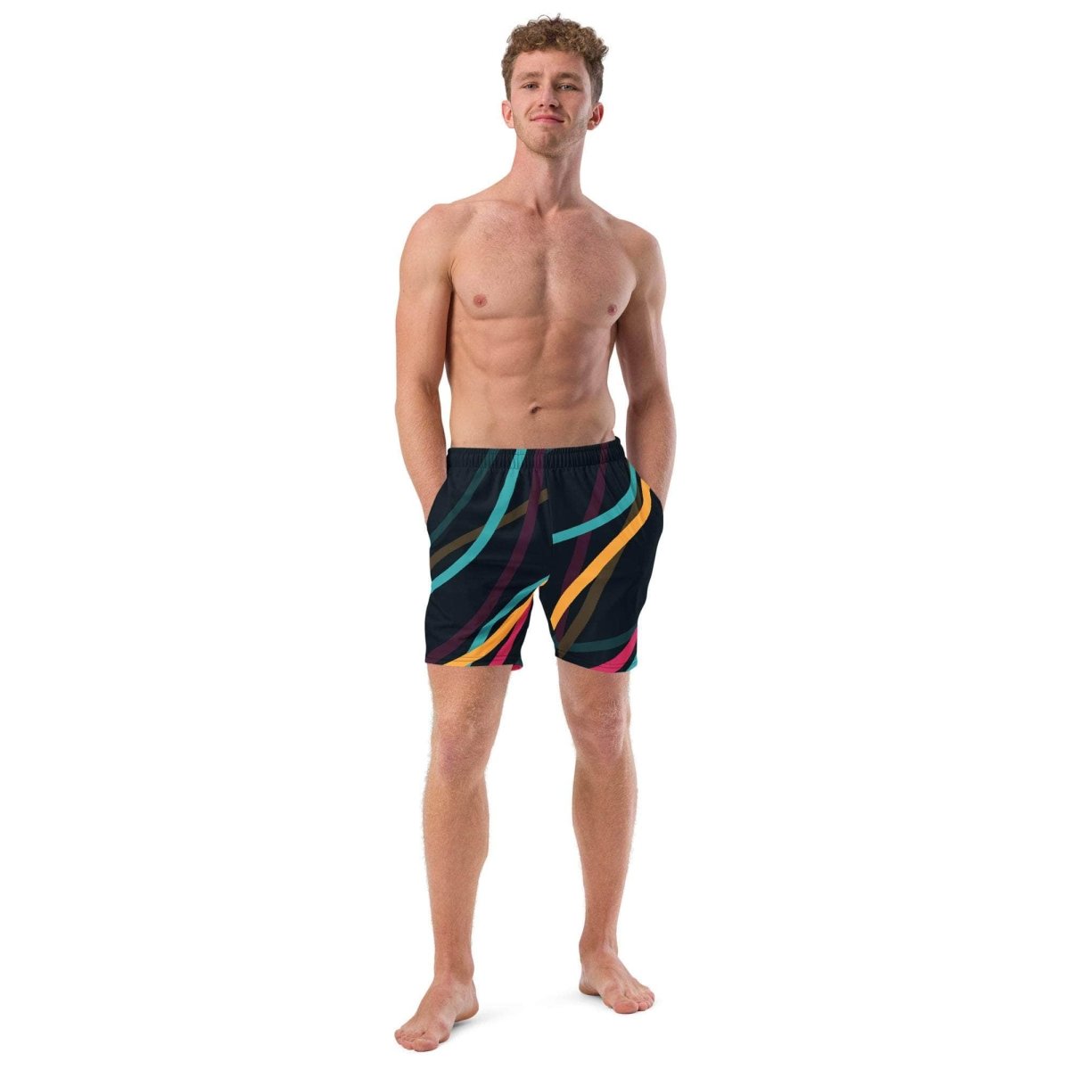 unik.fashion Neon Currents Swim Trunks