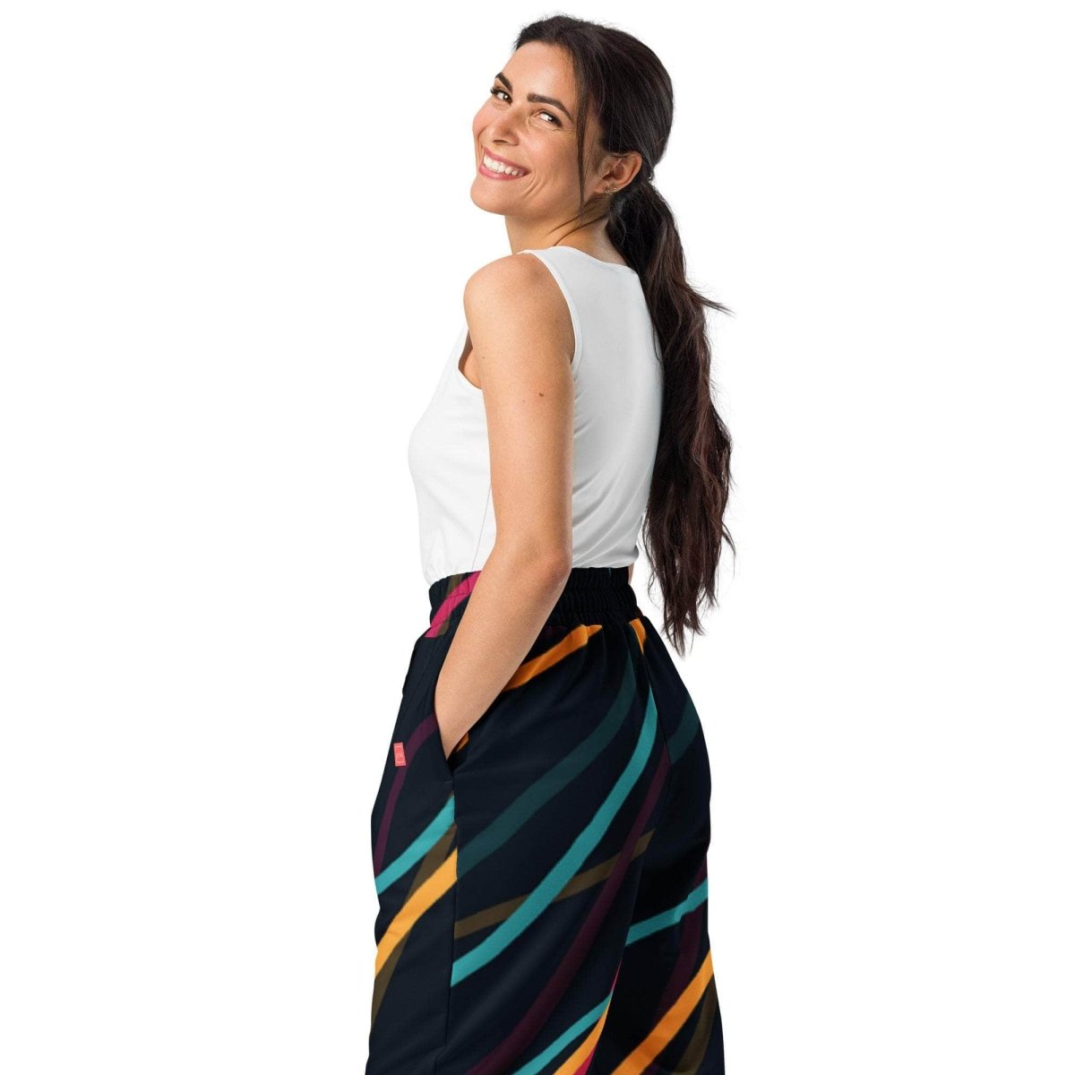 Neon Currents Wide-leg joggers - unik.fashion