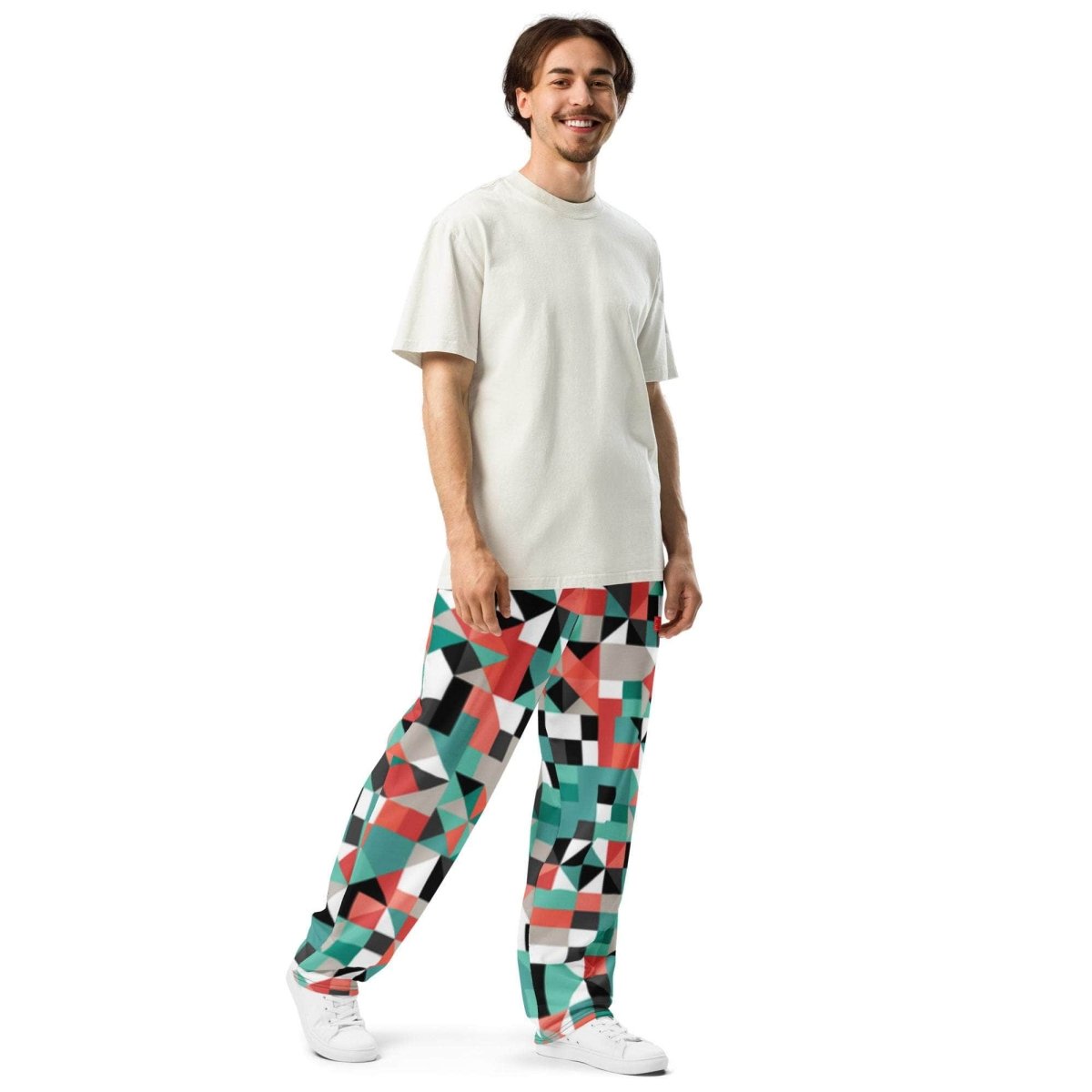 Pixel Clash Wide-leg joggers - unik.fashion