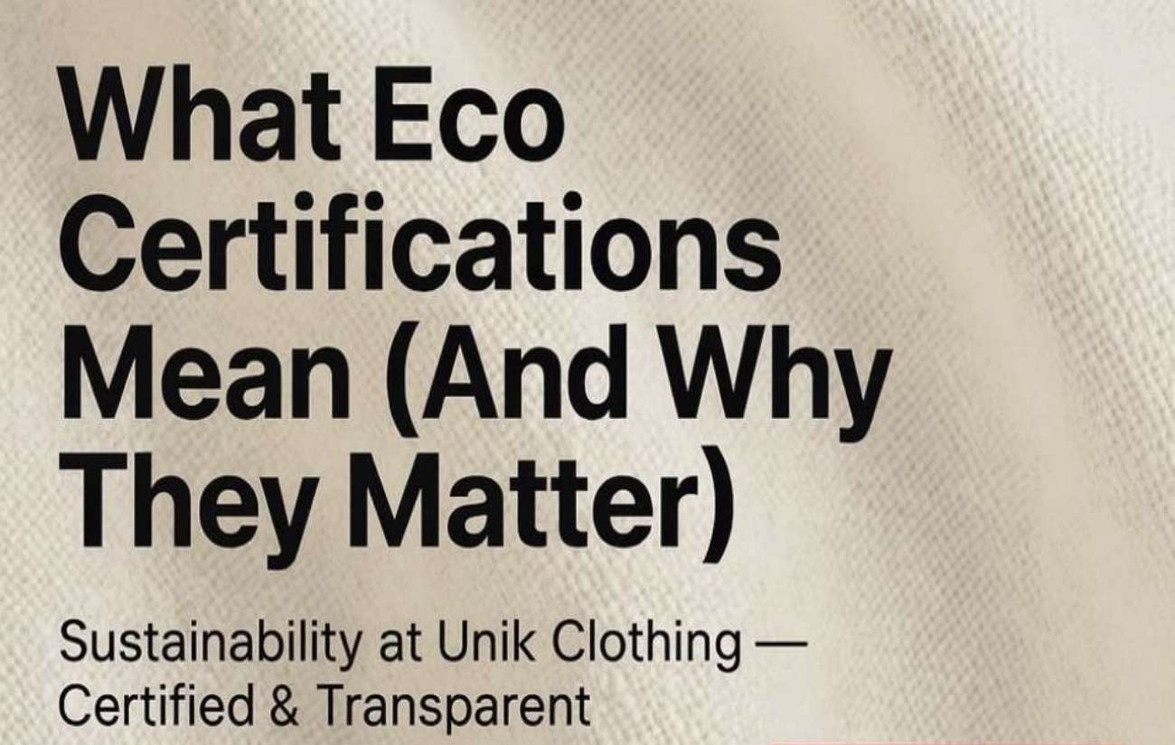 The Eco Certifications Behind Unik Clothing: What They Mean & Why They Matter