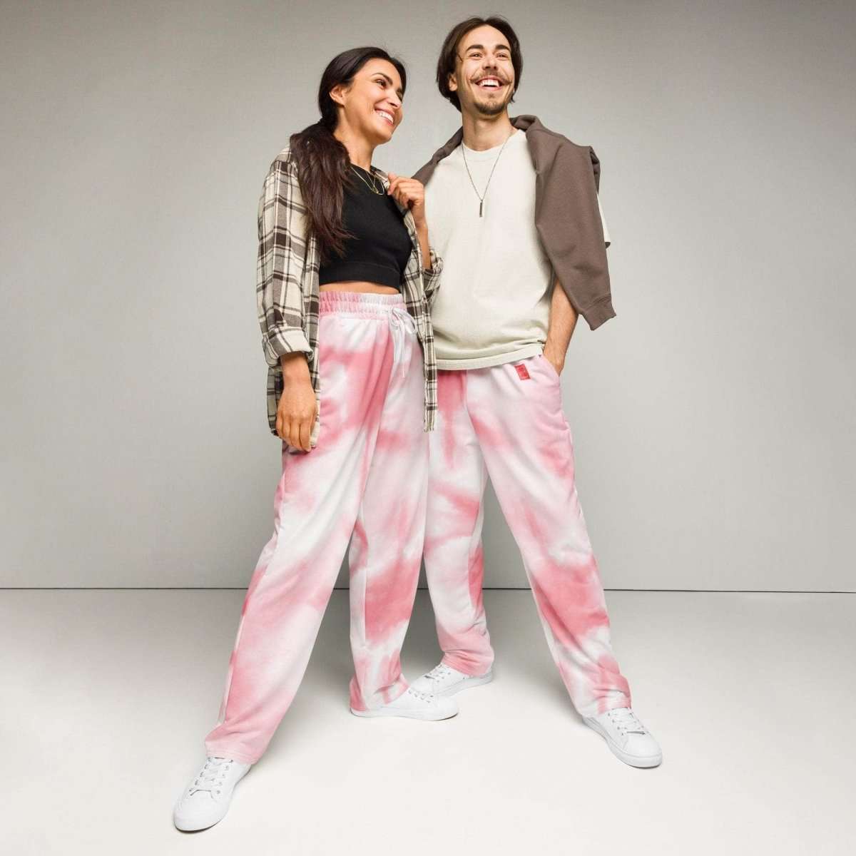 Coral Mist Wide-leg joggers - unik.fashion