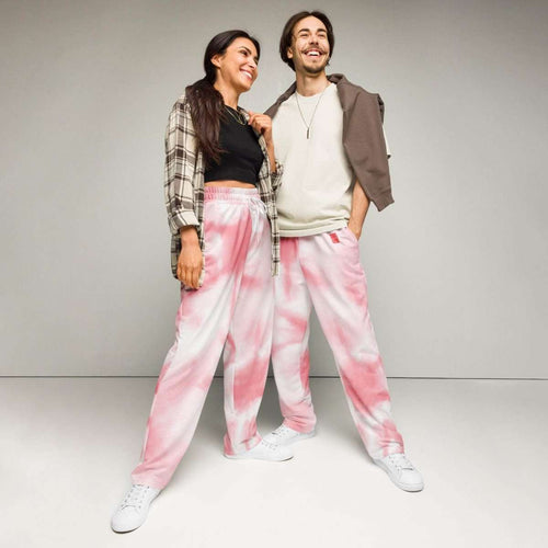Coral Mist Wide-leg joggers - unik.fashion
