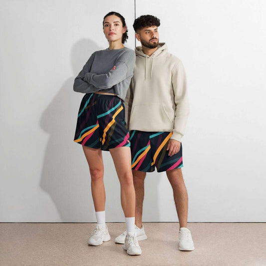 Neon Currents Long Shorts - unik.fashion