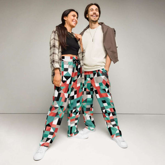 Pixel Clash Wide-leg joggers - unik.fashion