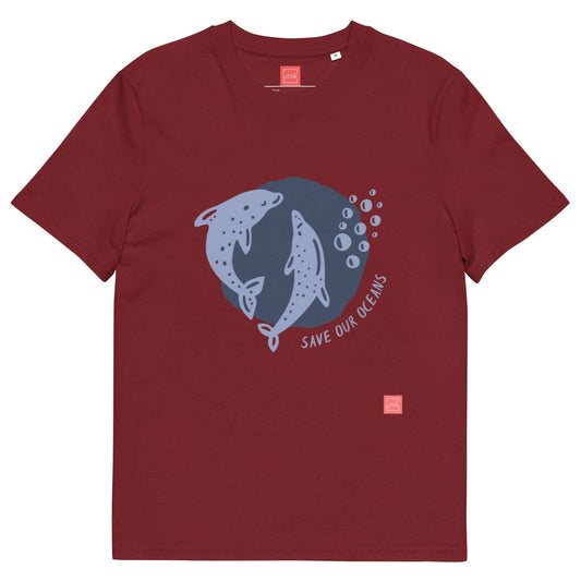 unik.fashion Burgundy / S Dolphin t-shirt