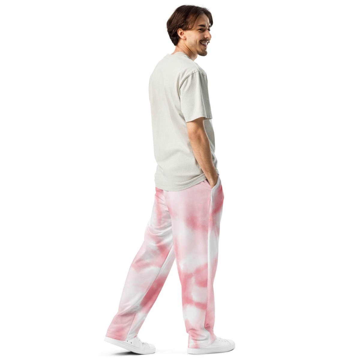Coral Mist Wide-leg joggers - unik.fashion