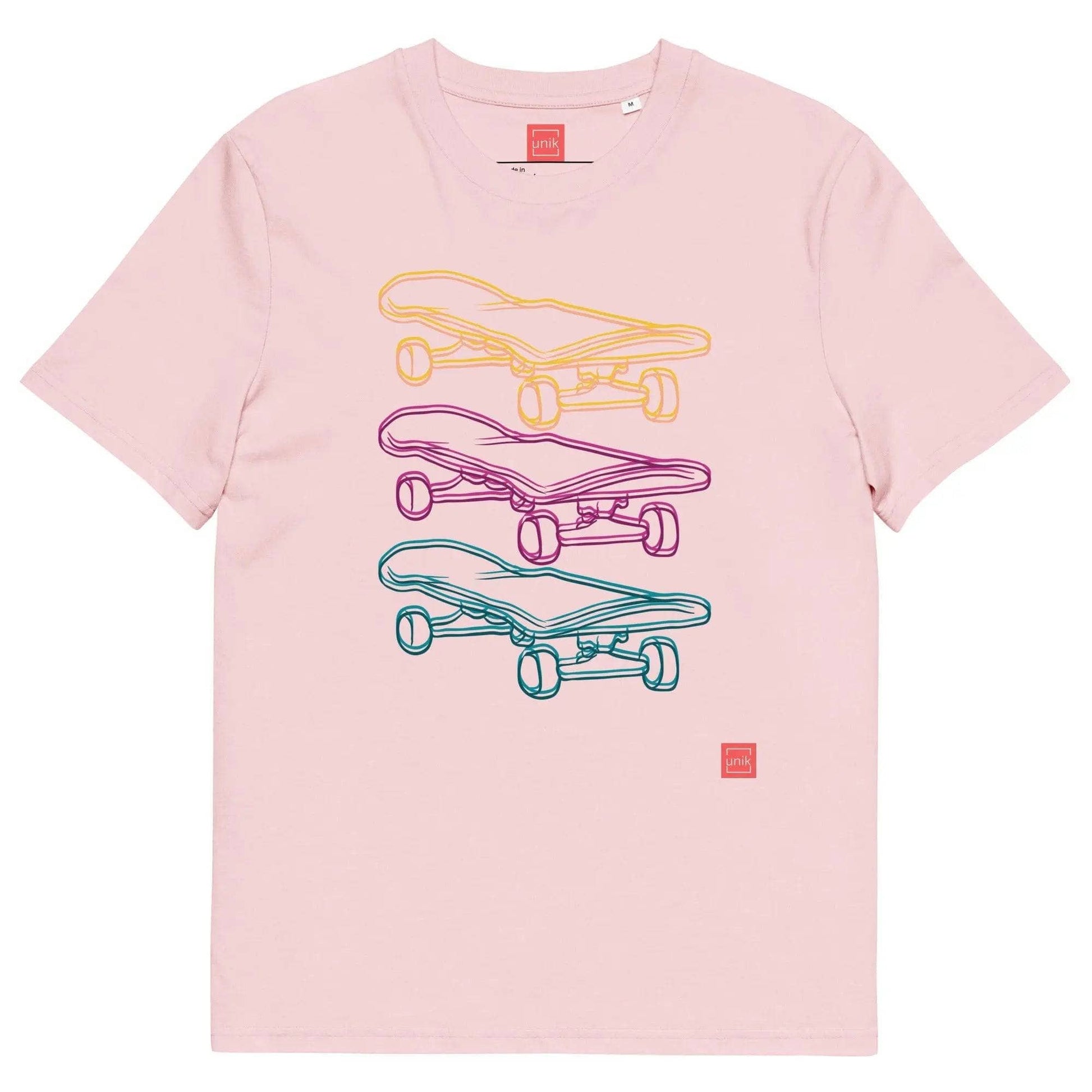 unik.fashion Cotton Pink / S Skate  t-shirt