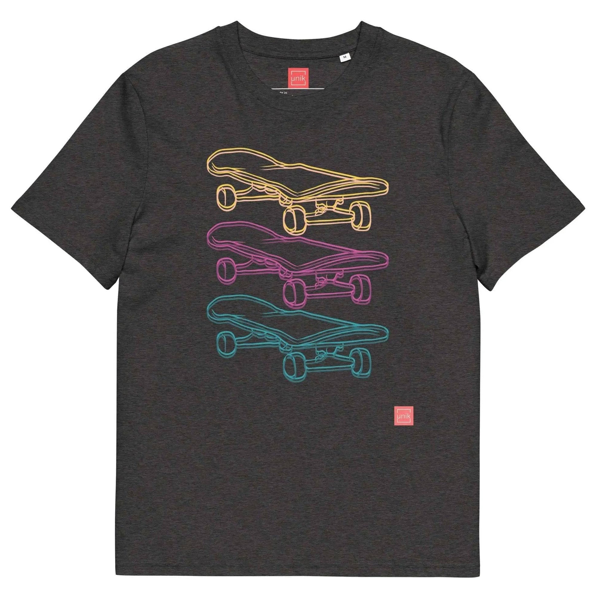 unik.fashion Dark Heather Grey / S Skate  t-shirt