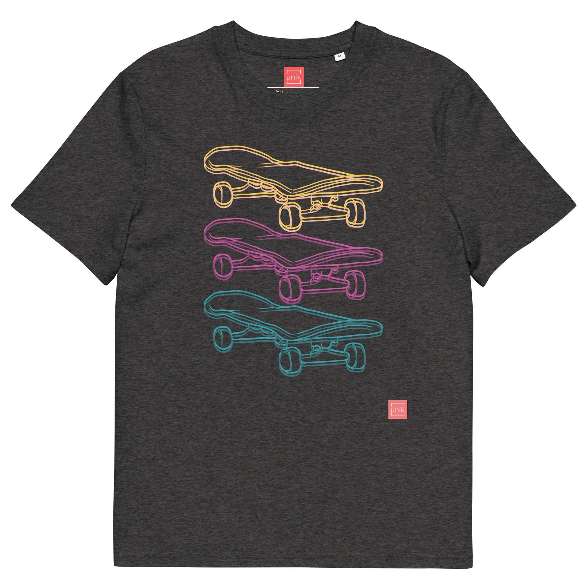 unik.fashion Dark Heather Grey / S Skate t-shirt