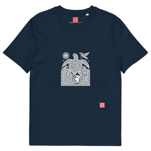 Turtle graphic T-shirt by Unik.fashion. Casual and eco-inspired streetwear for men who love relaxed style and ocean vibes.