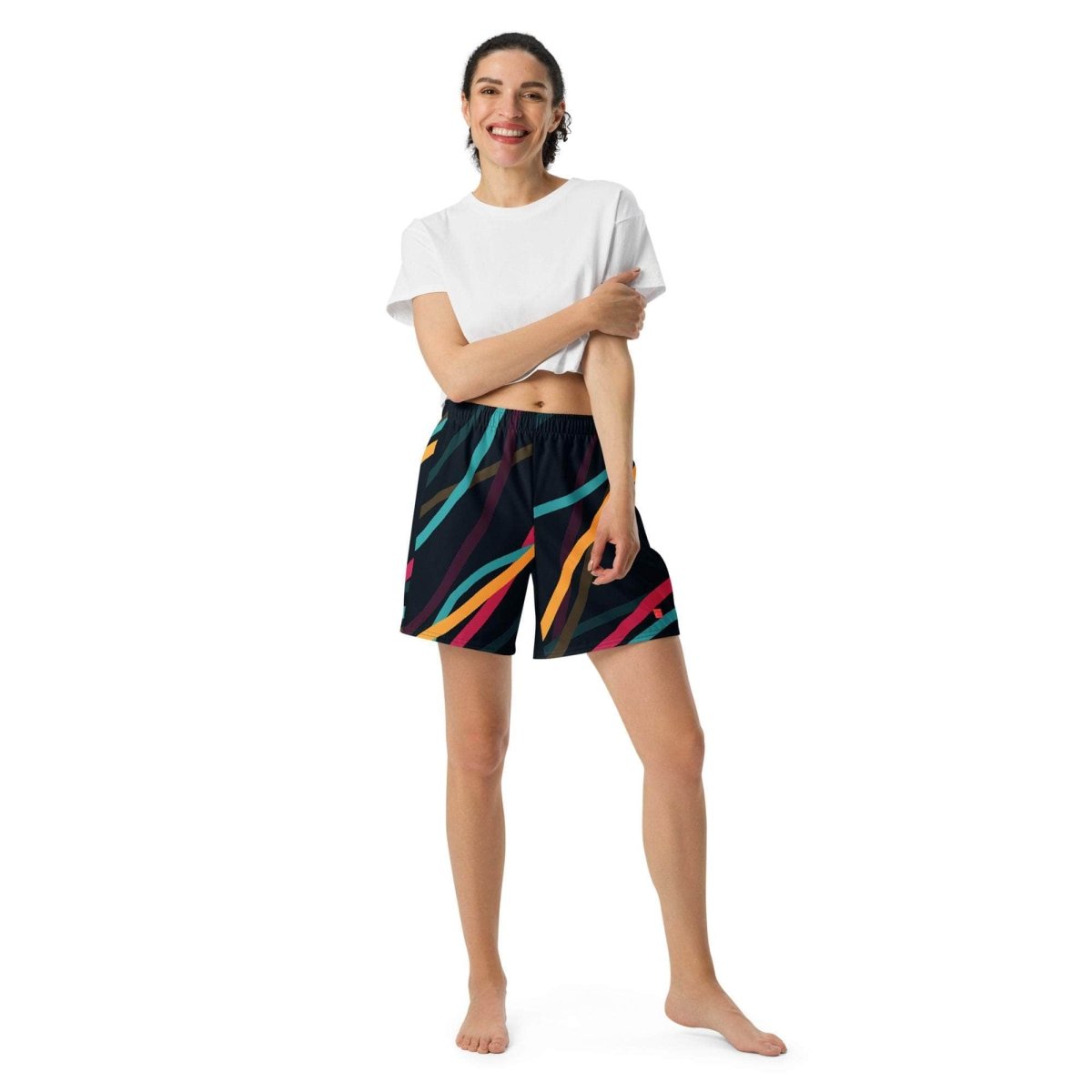Neon Currents Long Shorts - unik.fashion