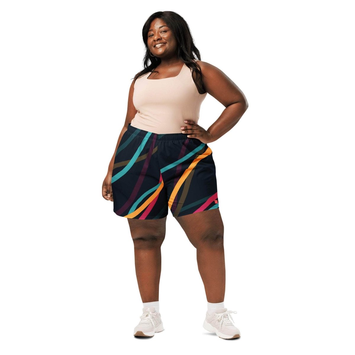 Neon Currents Long Shorts - unik.fashion