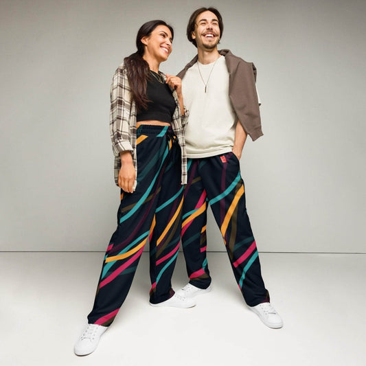 unik.fashion Neon Currents Wide-leg joggers