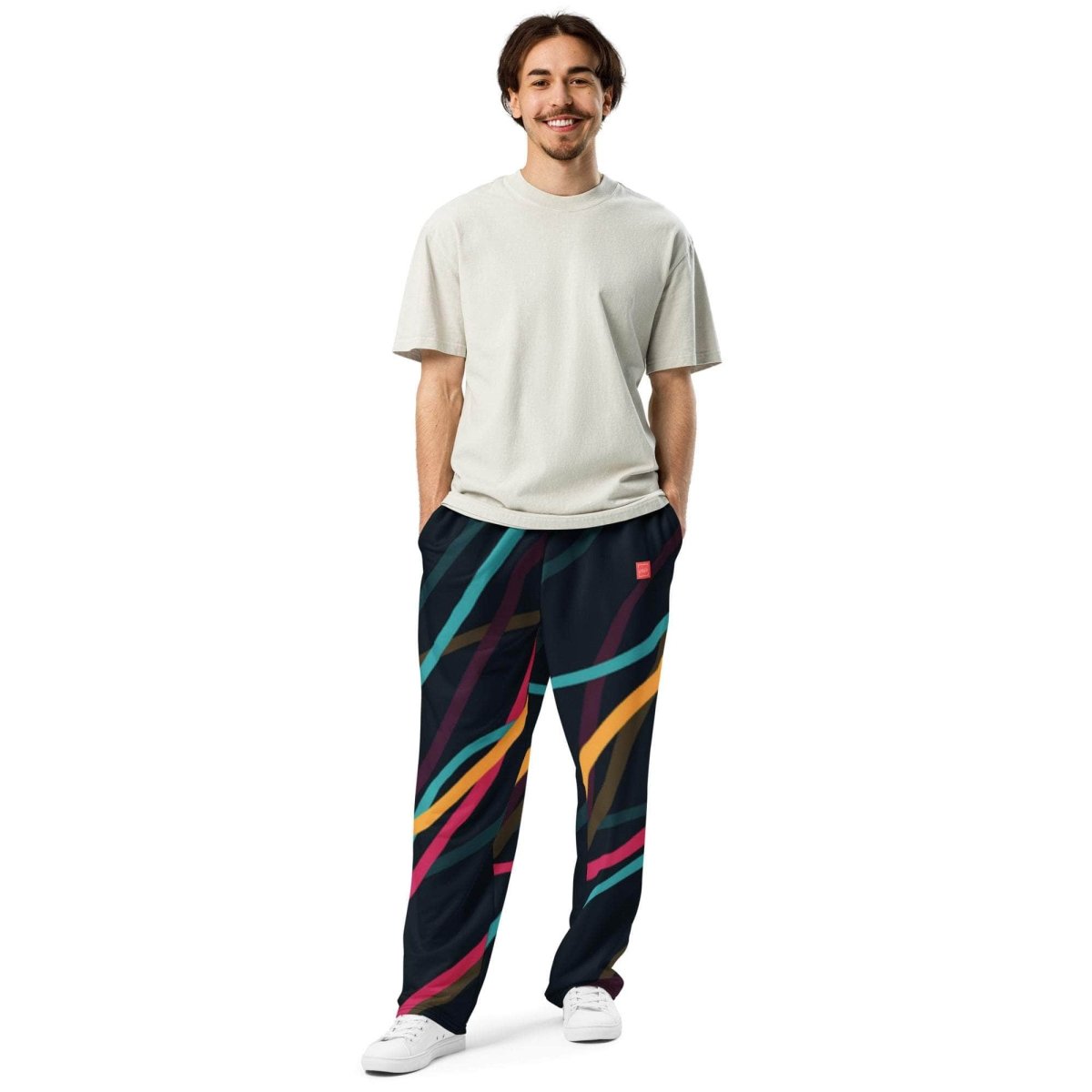 Neon Currents Wide-leg joggers - unik.fashion