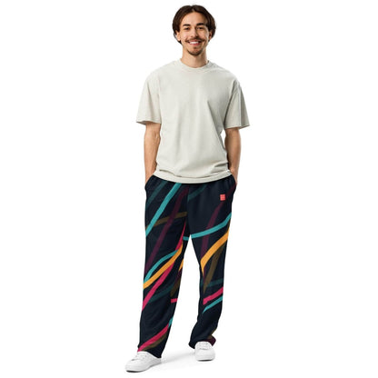 Neon Currents Wide-leg joggers - unik.fashion