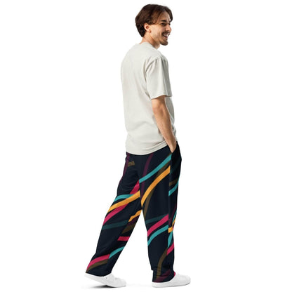 Neon Currents Wide-leg joggers - unik.fashion
