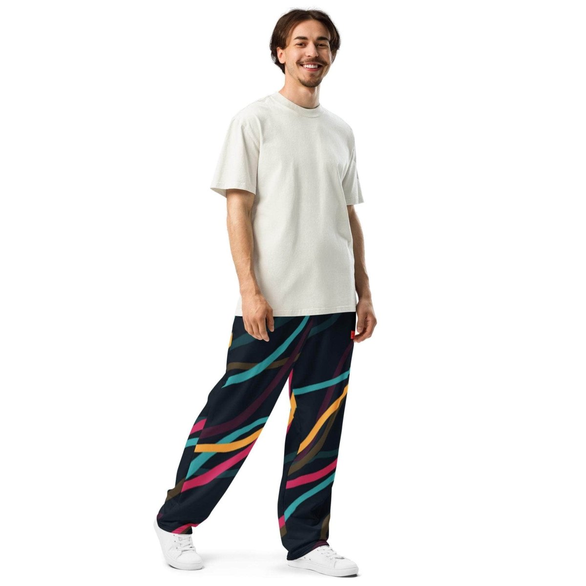 Neon Currents Wide-leg joggers - unik.fashion