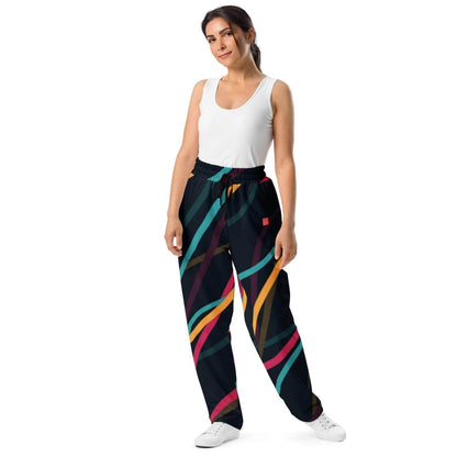 Neon Currents Wide-leg joggers - unik.fashion