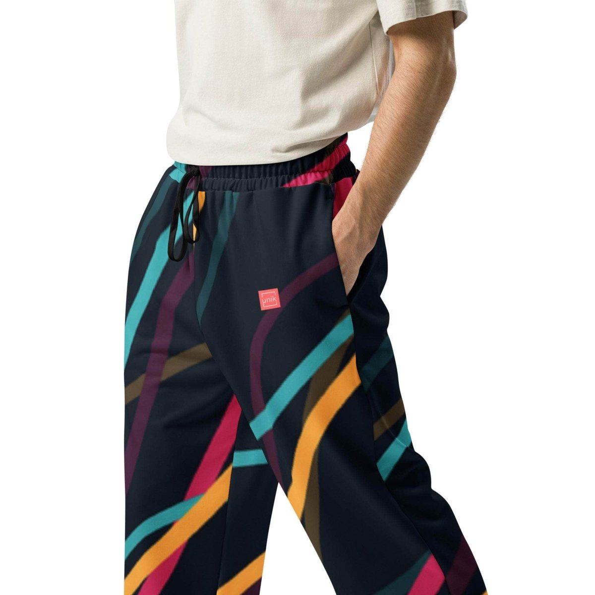 Neon Currents Wide-leg joggers - unik.fashion
