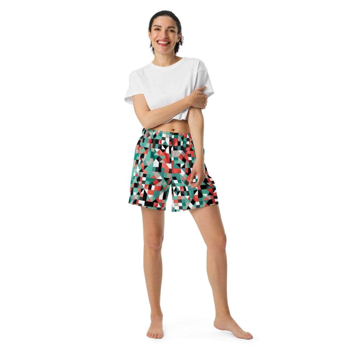 Pixel Clash Long Shorts - unik.fashion
