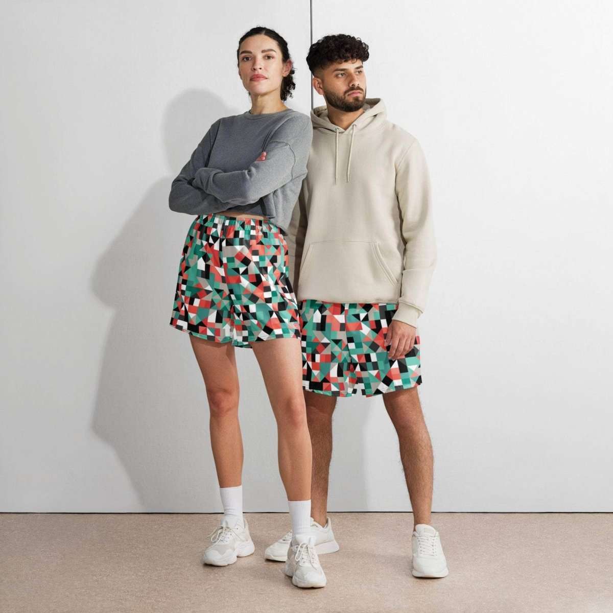 Pixel Clash Long Shorts - unik.fashion