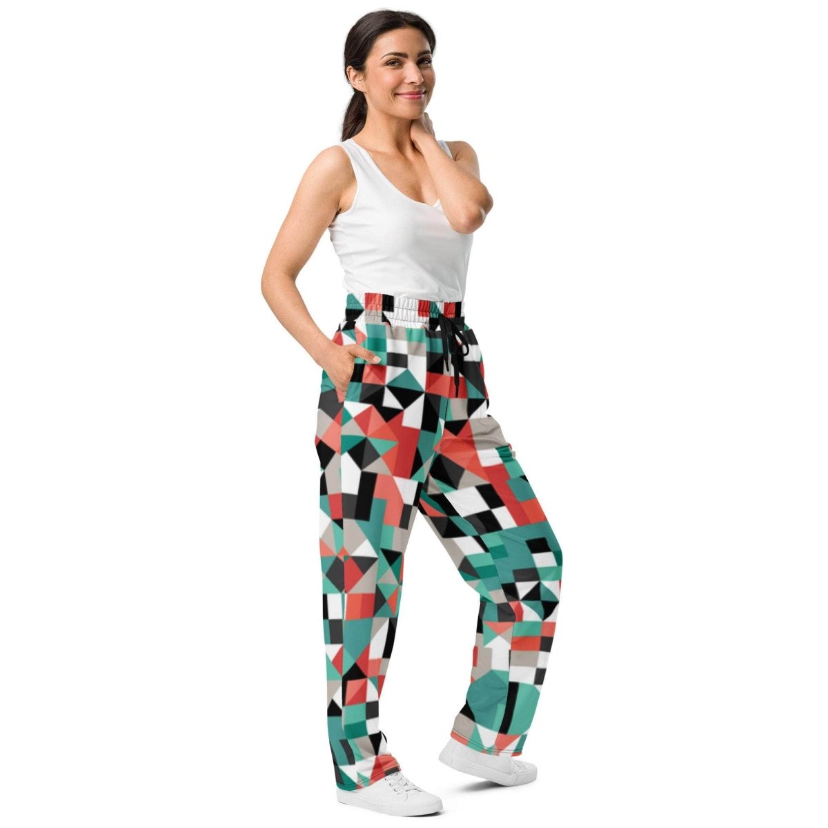 Pixel Clash Wide-leg joggers - unik.fashion