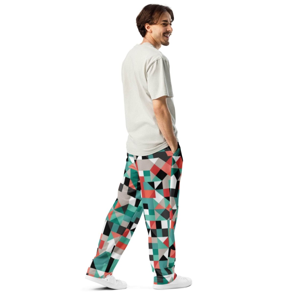 Pixel Clash Wide-leg joggers - unik.fashion